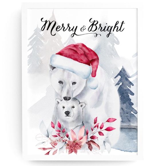 Creative Path Studios Other - Watercolor Christmas Wall Art Illustration Print Poster Unframed